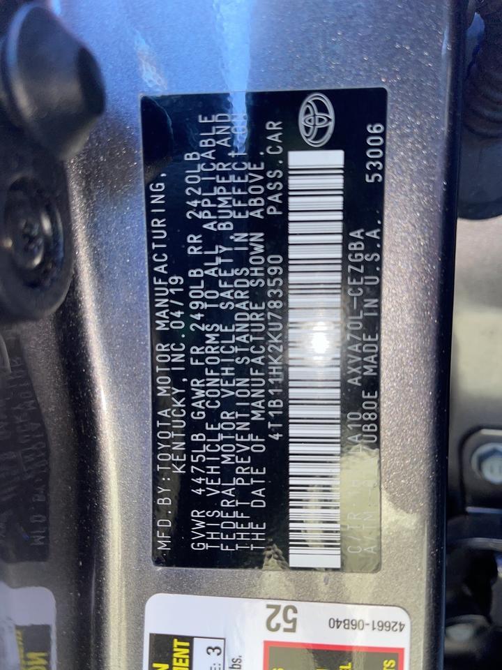 2019 Toyota Camry XLE Stafford VA