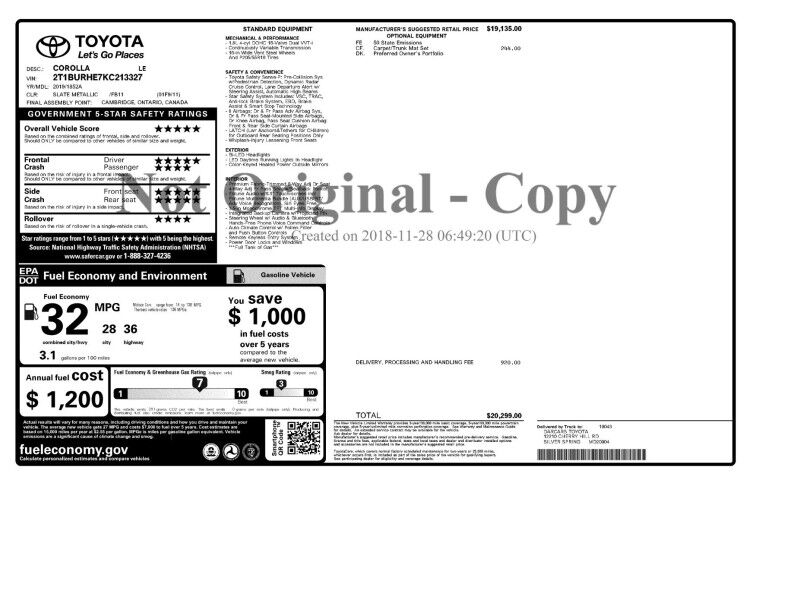 2019 Toyota Corolla LE FWD Arlington VA