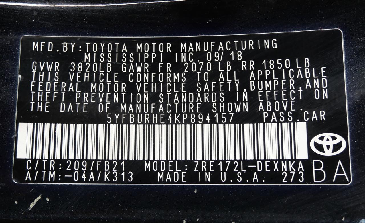 2019 Toyota Corolla LE San Juan TX