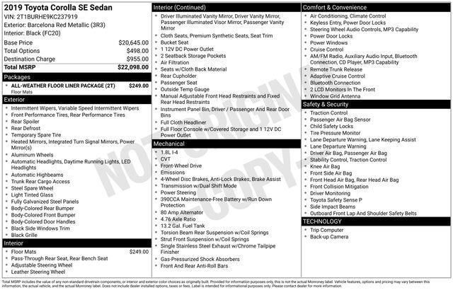 2019 Toyota Corolla SE