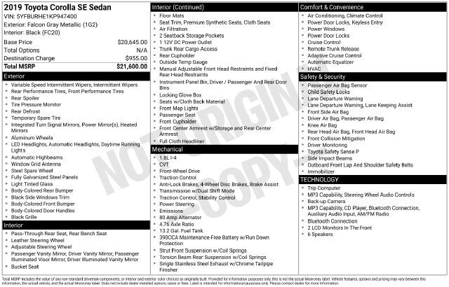 2019 Toyota Corolla SE Raleigh NC