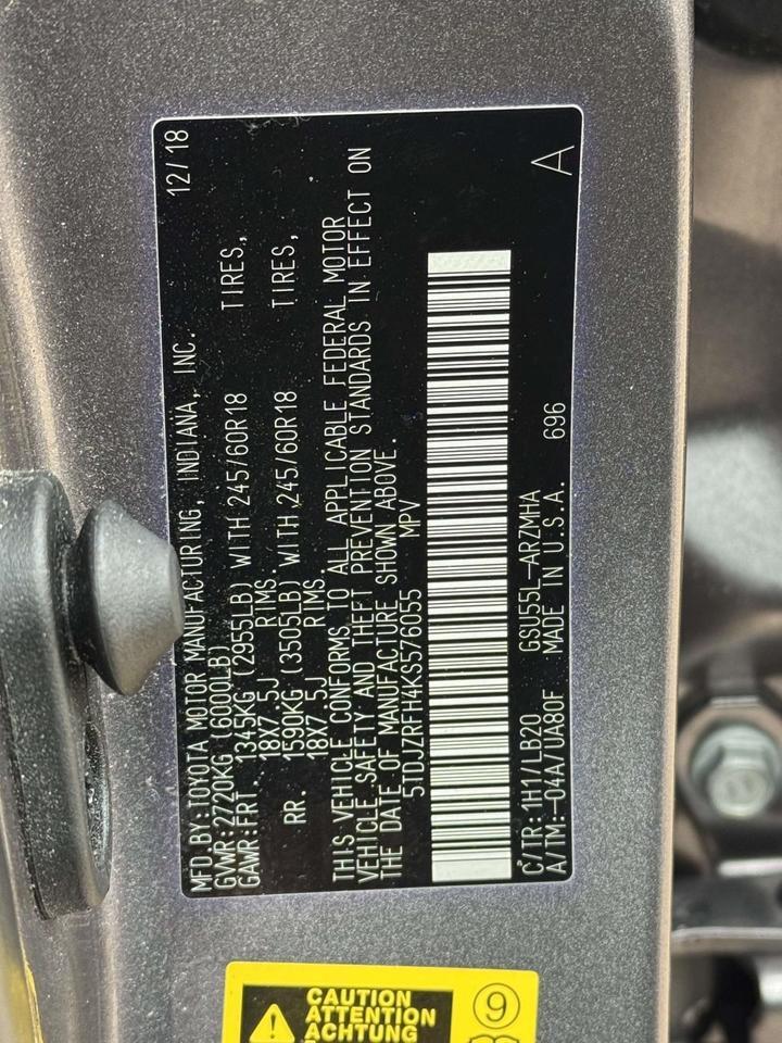 2019 Toyota Highlander XLE Fredericksburg VA