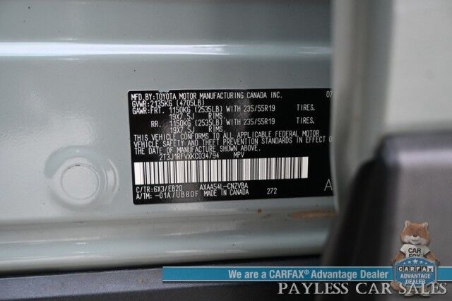 2019 Toyota RAV4 Adventure / AWD / Advanced Tech & Cold Weather Pkg / Heated & Cooled Leather Seats / Heated Steering / Adaptive Cruise / Lane Watch & Blind Spot Alert / Apple CarPlay & Android Auto / Back Up Cam / 1-Owner Anchorage AK