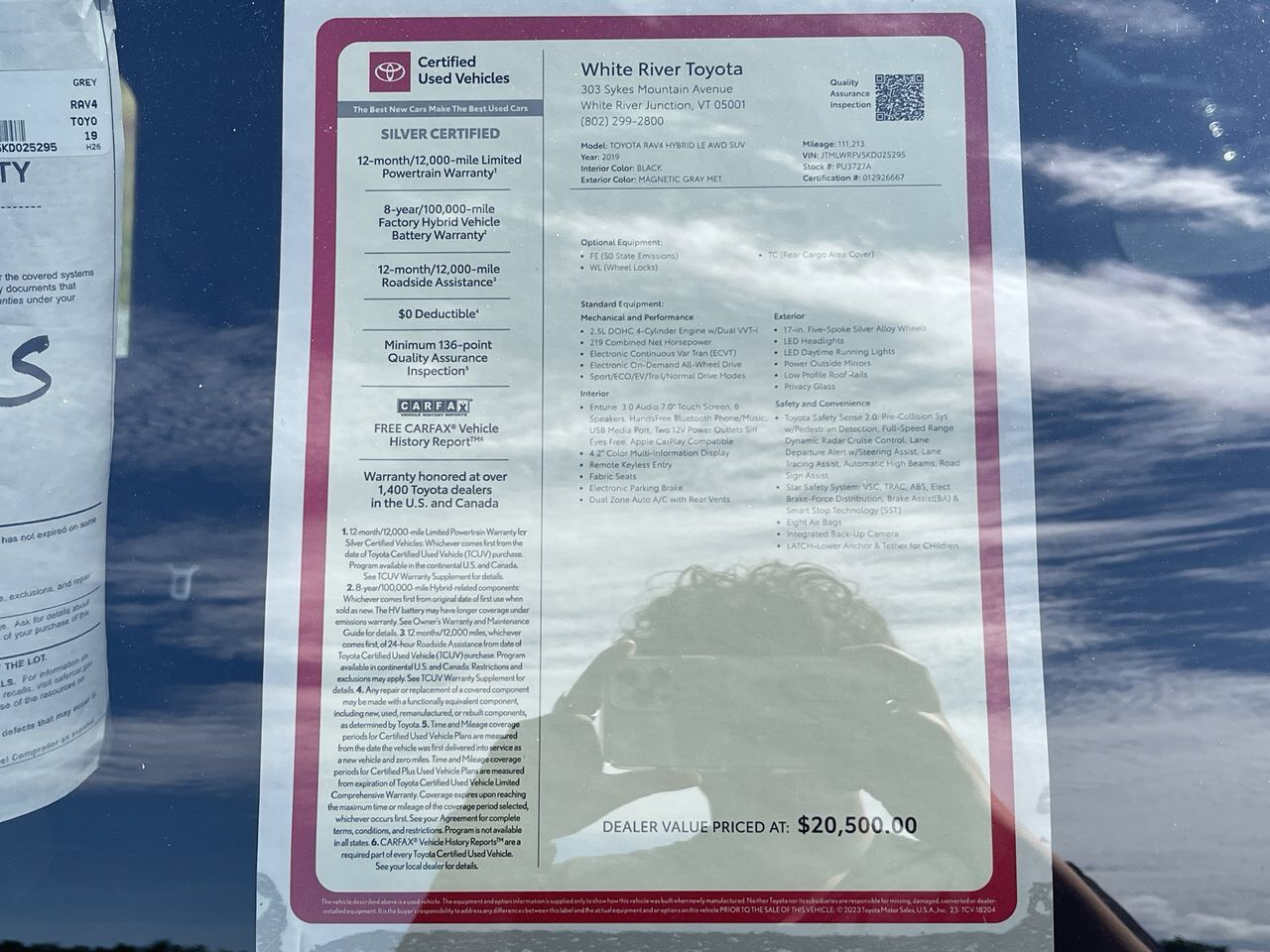 2019 Toyota RAV4 Hybrid LE White River Junction VT