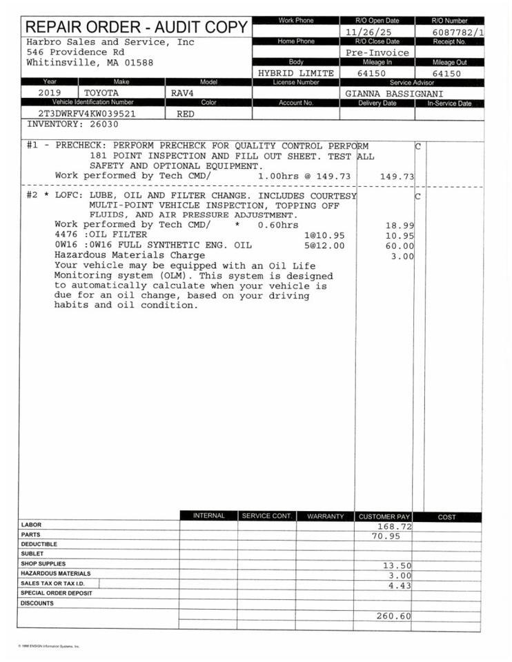 2019 Toyota RAV4 Hybrid Limited - 1 OWNER - GREAT SERVICE HISTORY Webster MA