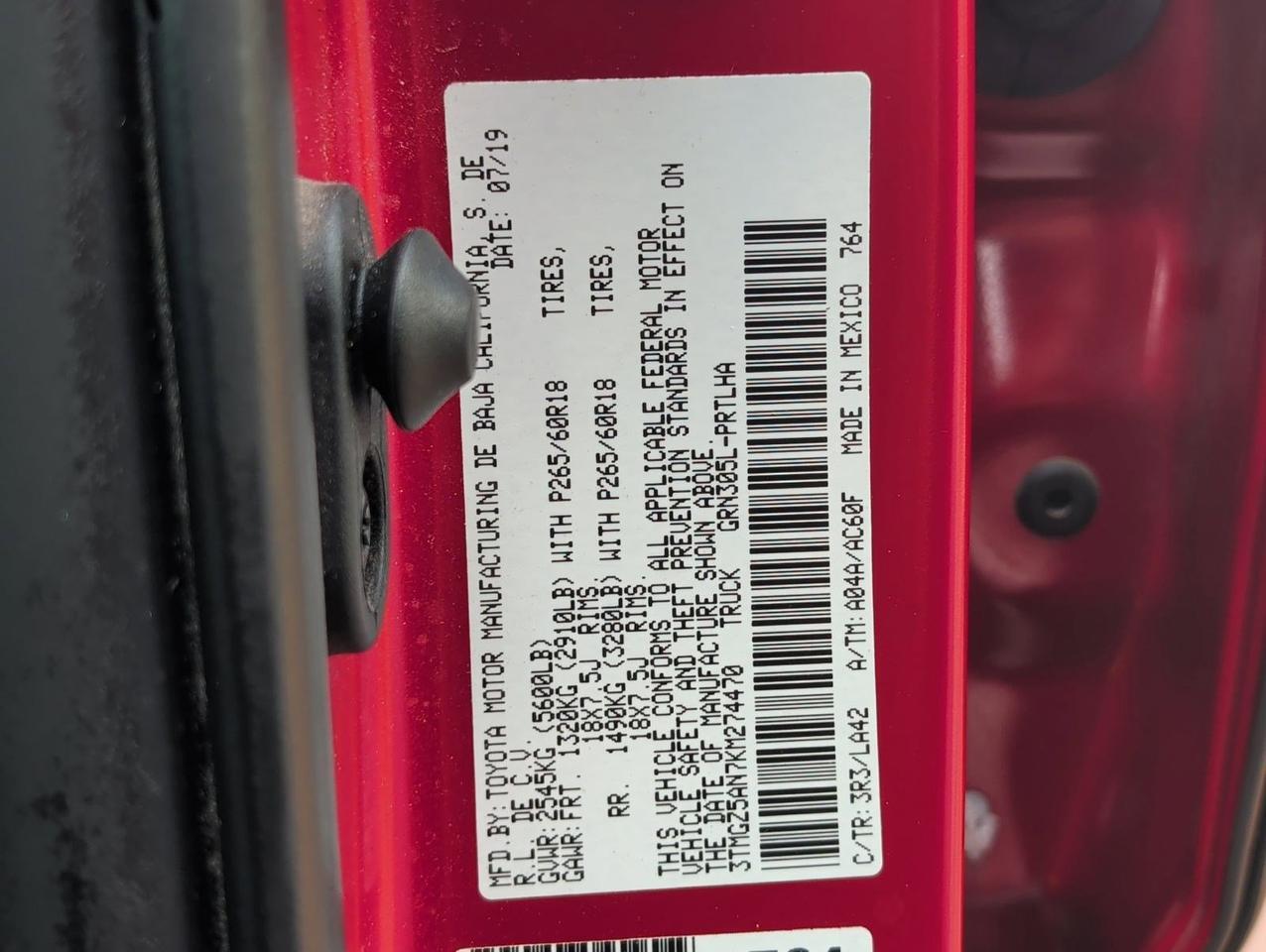2019 Toyota Tacoma 4WD Limited San Juan TX