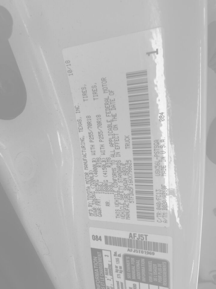 2019 Toyota Tundra 4WD SR5 CrewMax 5.5' Bed 5.7L FFV (Natl) Jacksonville FL