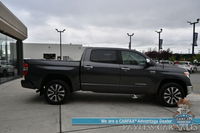 2019 Toyota Tundra Limited / 4X4 / Crew Cab / 5.7L V8 / Power & Heated Leather Seats / Navigation / Auto Start / Sunroof / Lane & Collision Alert / Bluetooth / Back Up Camera / Aux & USB Jacks / Tonneau Cover / Bed Liner / Tow Pkg Anchorage AK