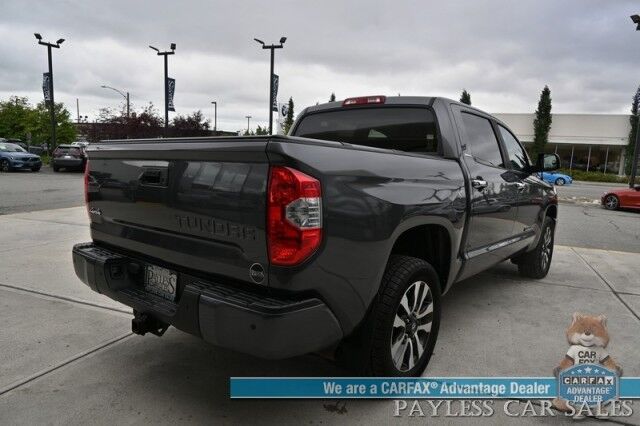 2019 Toyota Tundra Limited / 4X4 / Crew Cab / 5.7L V8 / Power & Heated Leather Seats / Navigation / Auto Start / Sunroof / Lane & Collision Alert / Bluetooth / Back Up Camera / Aux & USB Jacks / Tonneau Cover / Bed Liner / Tow Pkg Anchorage AK