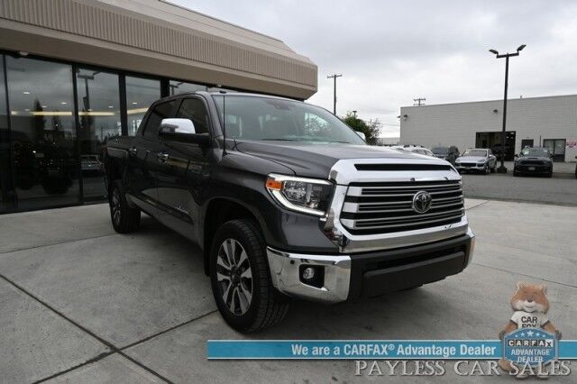2019 Toyota Tundra Limited / 4X4 / Crew Cab / 5.7L V8 / Power & Heated Leather Seats / Navigation / Auto Start / Sunroof / Lane & Collision Alert / Bluetooth / Back Up Camera / Aux & USB Jacks / Tonneau Cover / Bed Liner / Tow Pkg Anchorage AK