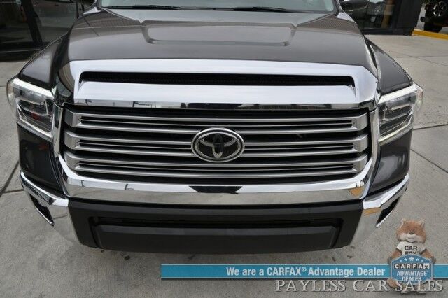 2019 Toyota Tundra Limited / 4X4 / Crew Cab / 5.7L V8 / Power & Heated Leather Seats / Navigation / Auto Start / Sunroof / Lane & Collision Alert / Bluetooth / Back Up Camera / Aux & USB Jacks / Tonneau Cover / Bed Liner / Tow Pkg Anchorage AK