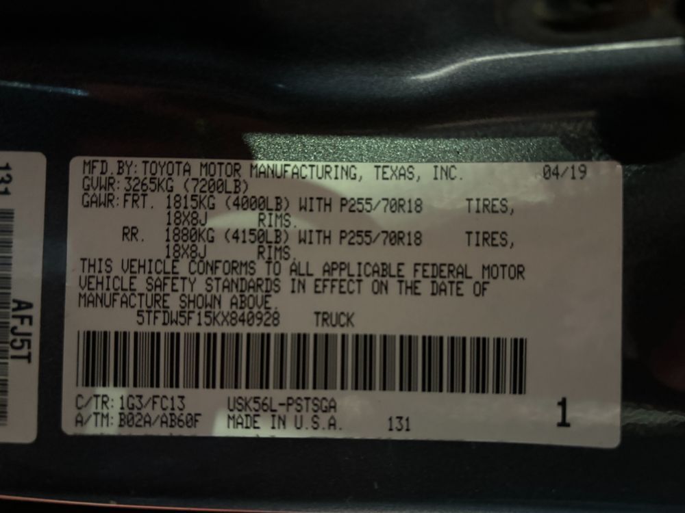 2019 Toyota Tundra SR5 5.7L V8 Franklin OH