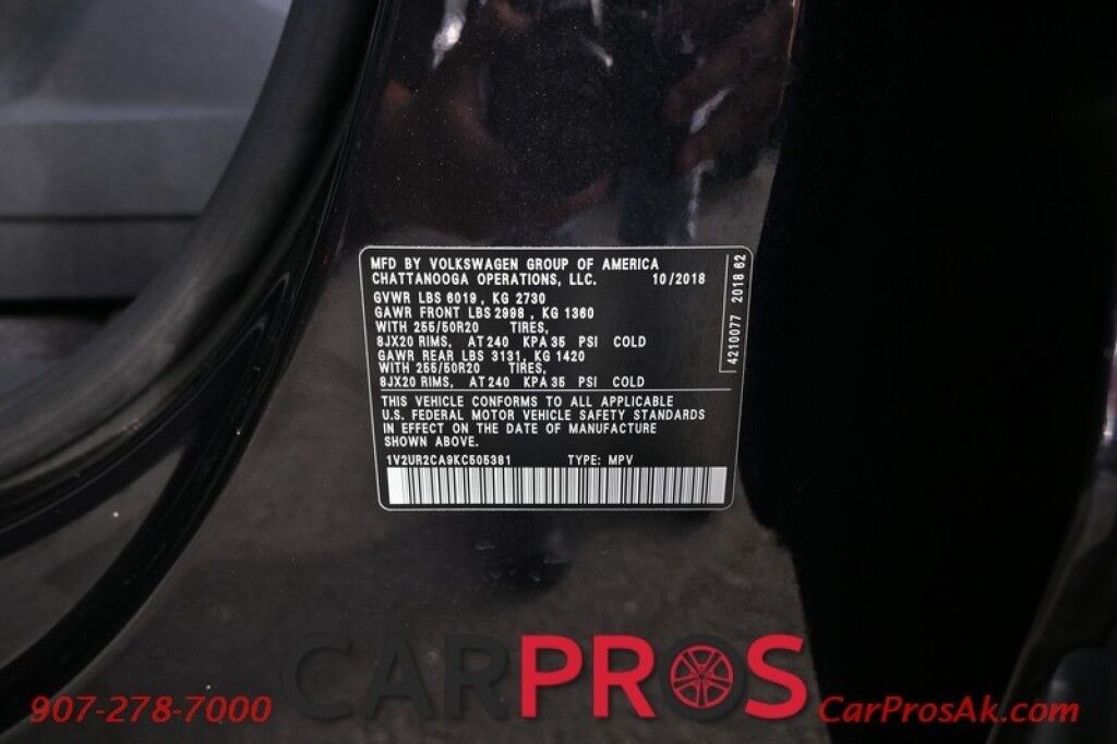 2019 Volkswagen Atlas 3.6L V6 SE w/Technology - 3.6L V6 - Automatic - All Wheel Drive - Remote Start - Keyless Entry - Front Heated Leather Seats - Blind Spot Detection - 3rd Row Seats 7 - Tow Package - 1 Owner Anchorage AK