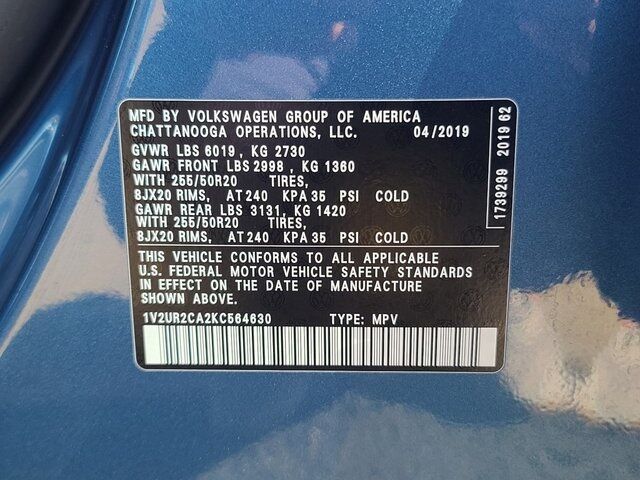 2019 Volkswagen Atlas 3.6L V6 SE Springfield VA