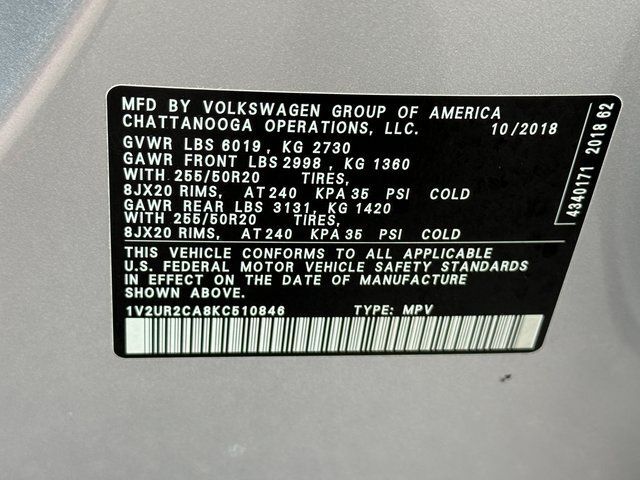 2019 Volkswagen Atlas 3.6L V6 SE Springfield VA