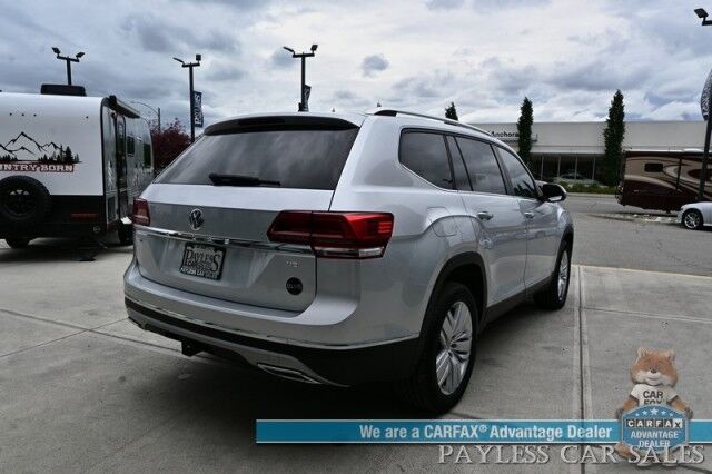 2019 Volkswagen Atlas 3.6L V6 SEL / Auto Start / Heated Leather Seats & Steering Wheel / NAV / Pano Sunroof / Adaptive Cruise / Lane Depart & Blind Spot Alert / Apple CarPlay & Android Auto / 3rd Row / Seats 7 / Tow Pkg Anchorage AK