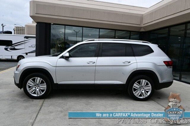 2019 Volkswagen Atlas 3.6L V6 SEL / Auto Start / Heated Leather Seats & Steering Wheel / NAV / Pano Sunroof / Adaptive Cruise / Lane Depart & Blind Spot Alert / Apple CarPlay & Android Auto / 3rd Row / Seats 7 / Tow Pkg Anchorage AK
