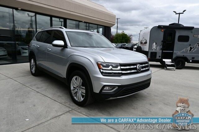 2019 Volkswagen Atlas 3.6L V6 SEL / Auto Start / Heated Leather Seats & Steering Wheel / NAV / Pano Sunroof / Adaptive Cruise / Lane Depart & Blind Spot Alert / Apple CarPlay & Android Auto / 3rd Row / Seats 7 / Tow Pkg Anchorage AK
