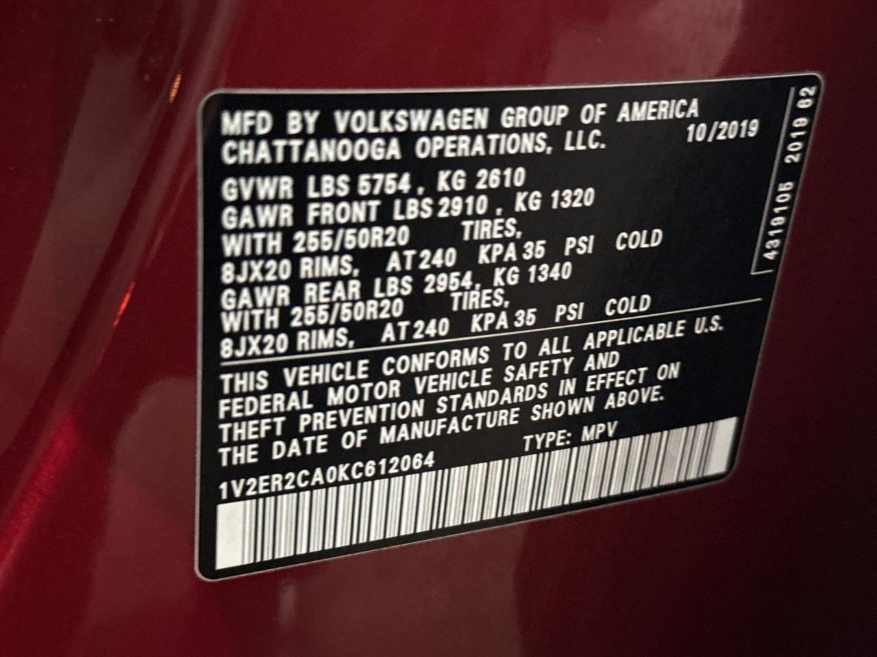 2019 Volkswagen Atlas 3.6L V6 SEL San Antonio TX