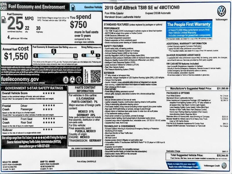 2019 Volkswagen Golf Alltrack SE 4Motion AWD Arlington VA