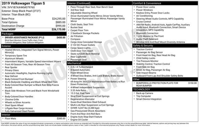 2019 Volkswagen Tiguan 2.0T S Raleigh NC
