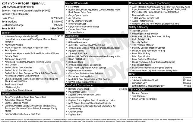 2019 Volkswagen Tiguan 2.0T SE Raleigh NC