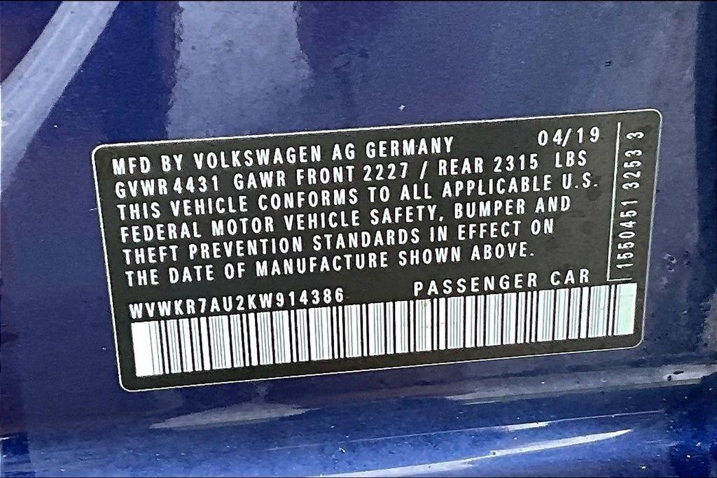 2019 Volkswagen e-Golf SE OR