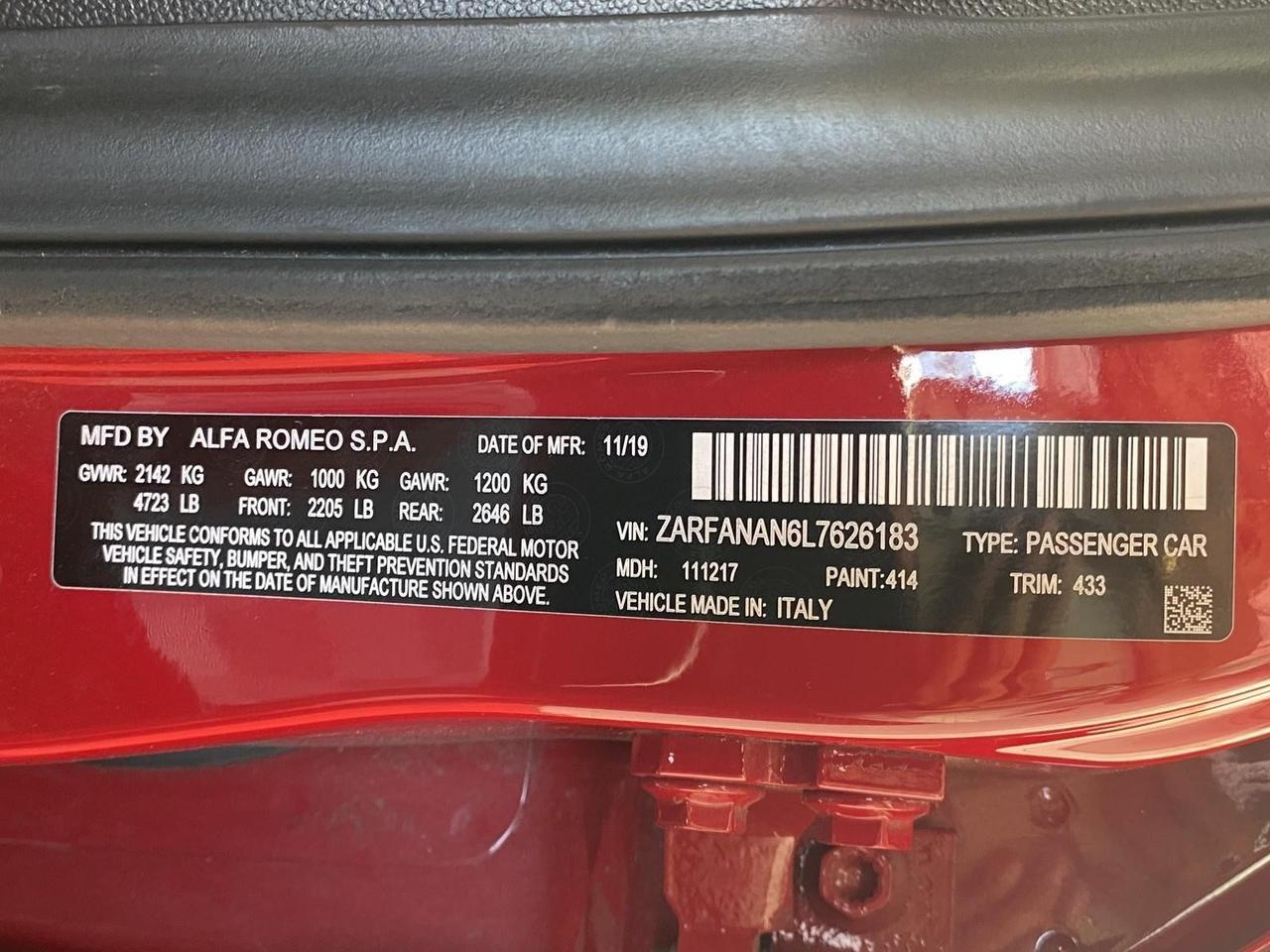 2020 Alfa Romeo Giulia Sport Richmond Hill NY