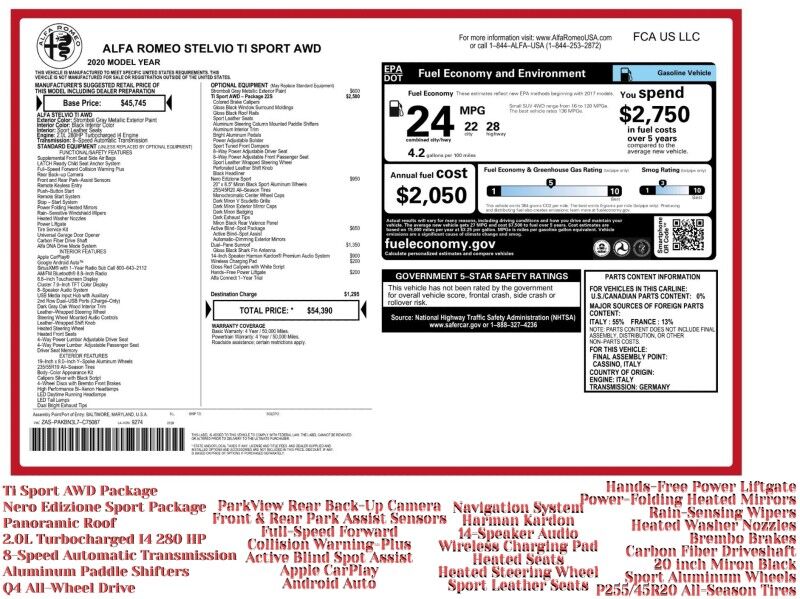 2020 Alfa Romeo Stelvio Ti Sport AWD