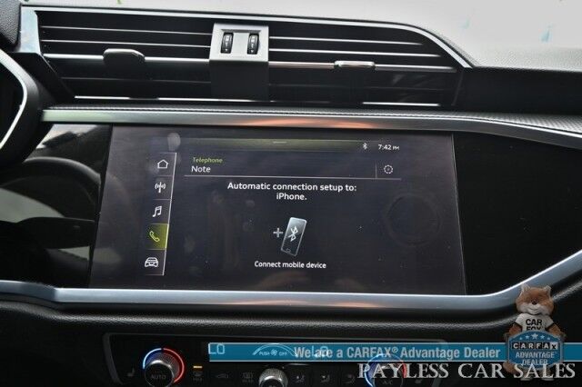 2020 Audi Q3 S line Premium Plus / AWD / Auto Start / Power & Heated Leather Seats / Panoramic Sunroof / Lane Departure & Blind Spot Alert / Apple CarPlay & Android Auto / Back Up Camera / Keyless Entry & Start / 27 MPG Anchorage AK