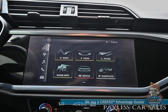 2020 Audi Q3 S line Premium Plus / AWD / Auto Start / Power & Heated Leather Seats / Panoramic Sunroof / Lane Departure & Blind Spot Alert / Apple CarPlay & Android Auto / Back Up Camera / Keyless Entry & Start / 27 MPG Anchorage AK