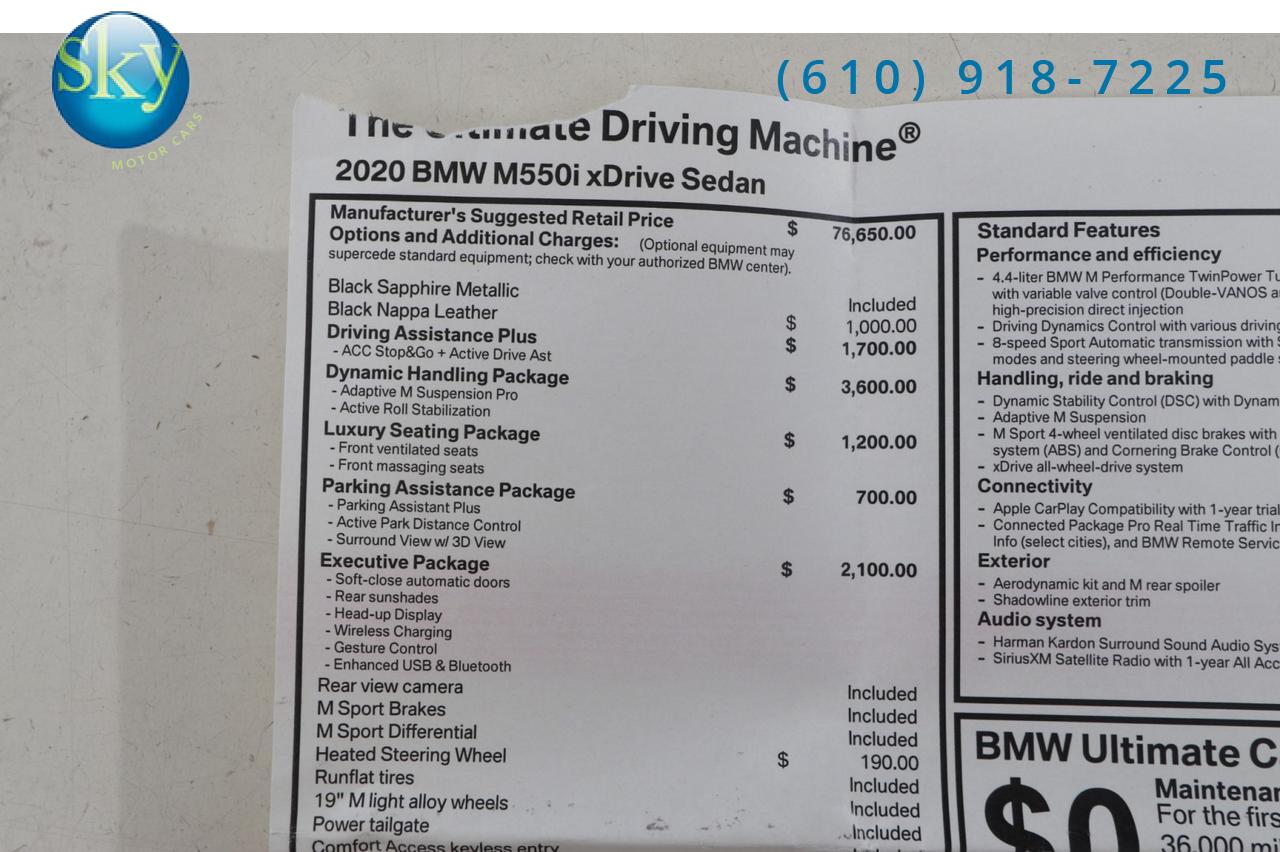 2020 BMW 5 Series Sedan AWD M550i xDrive West Chester PA