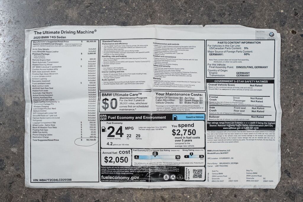 2020 BMW 7 Series 740i Indianapolis IN