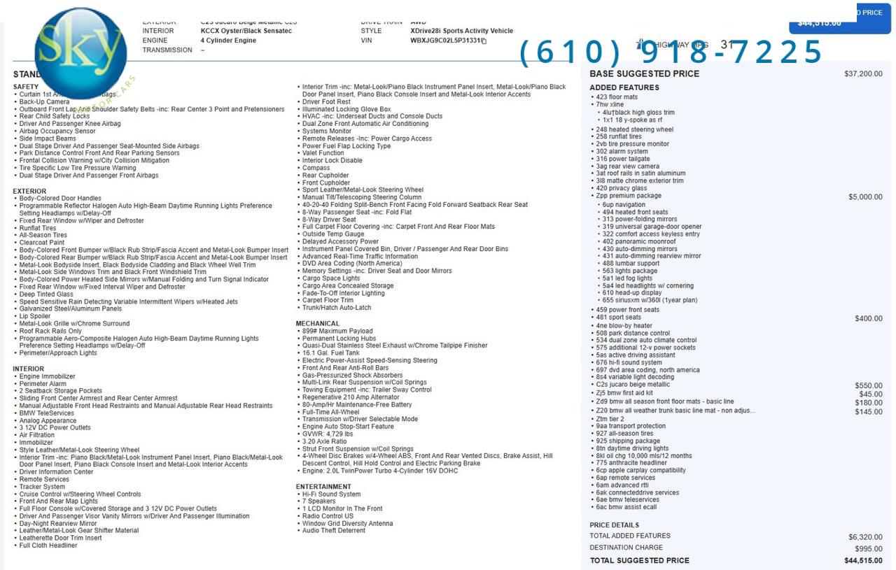 2020 BMW X1 AWD xDrive28i West Chester PA