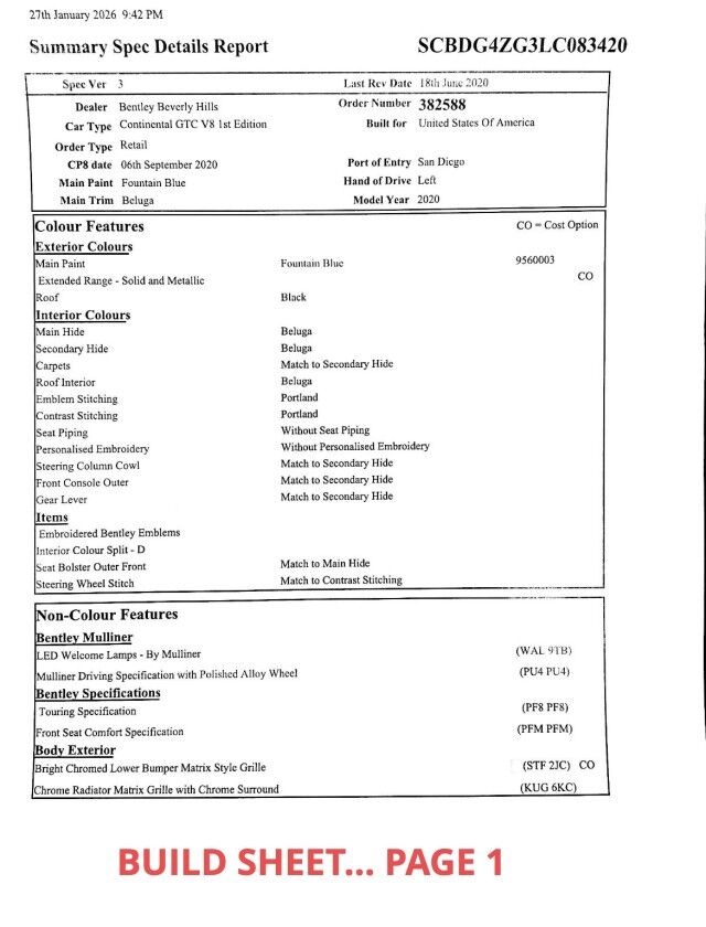 2020 Bentley Continental GTC V8 First Edition ($291,590 MSRP!) *SPECIAL ORDER COLOR- FOUNTAIN BLUE* *$66,000 IN OPTIONS* San Diego CA