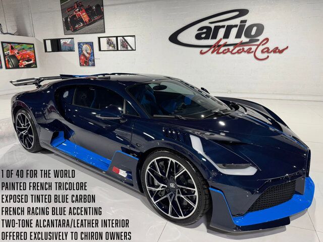 2020 Bugatti Divo 1/40 for the world, exposed tinted blue carbon, French Racing blue accents,two-tone interior & MORE! Fort Lauderdale FL