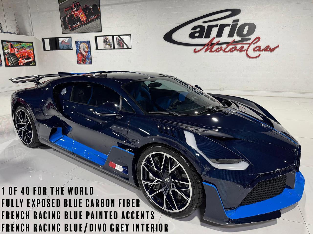 2020 Bugatti Divo 1 of 40 FULLY EXPOSED BLUE CARBON FIBER!! French Racing Blue/Divo Grey interior AND MUCH MORE!!