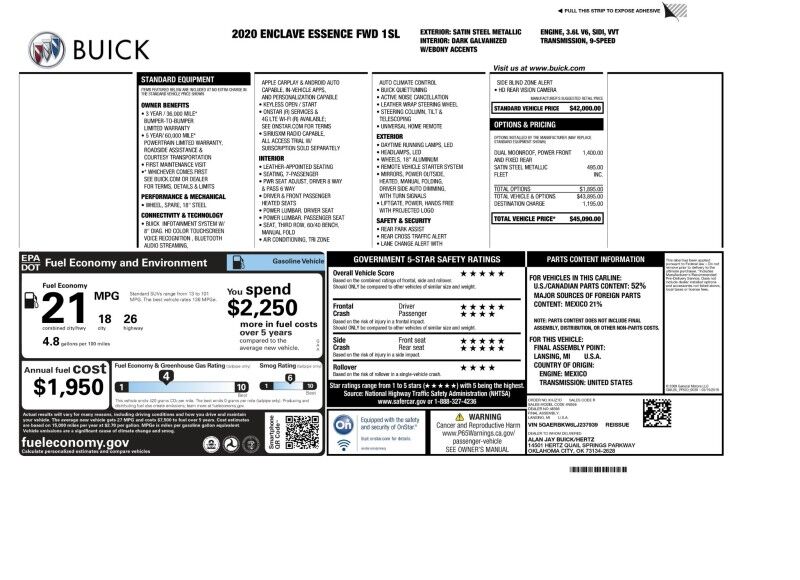2020 Buick Enclave Essence 1SL Arlington VA