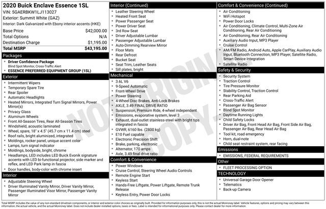 2020 Buick Enclave Essence Raleigh NC