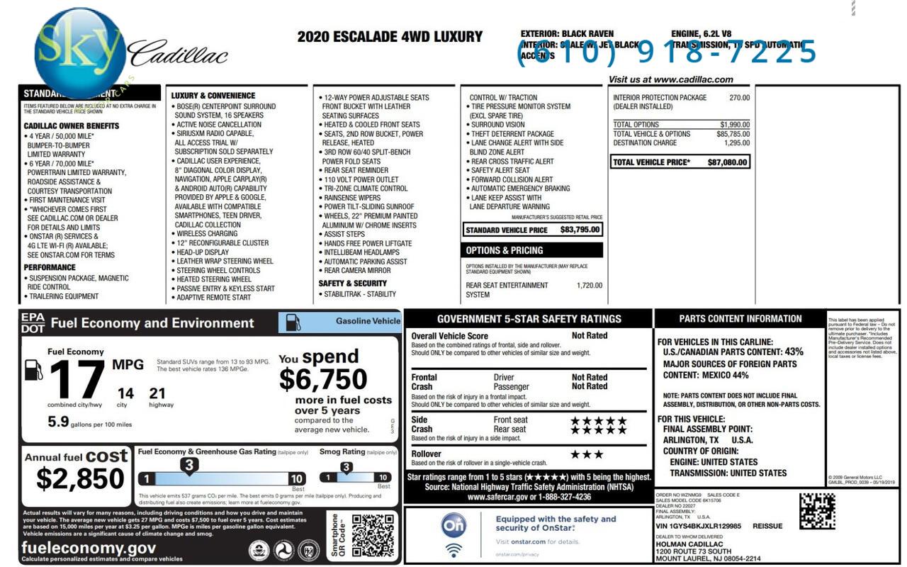 2020 Cadillac Escalade 4WD Luxury