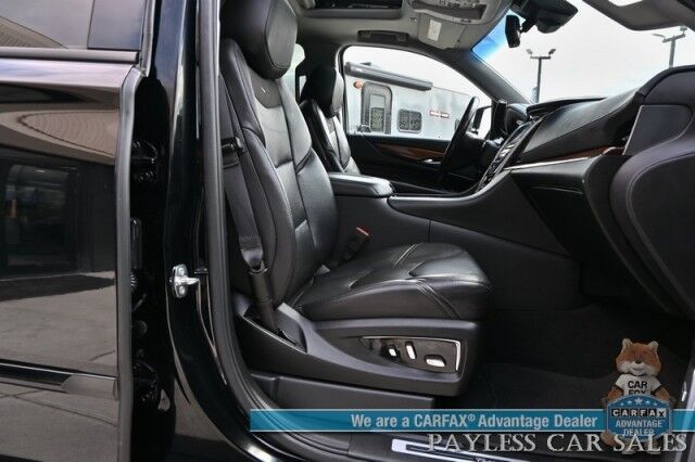 2020 Cadillac Escalade Luxury / 4X4 / Auto Start / Heated & Cooled Leather Seats / Heated Steering / Bose / Sunroof / HUD / NAV / 360 Cam / Rear Entertainment / Lane Depart & Blind Spot / Rear Captain Chairs / 3rd Row / Tow Pkg / 1-Owner Anchorage AK