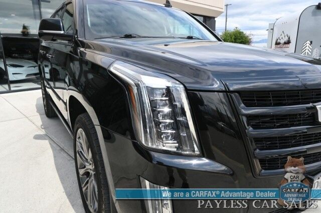 2020 Cadillac Escalade Luxury / 4X4 / Auto Start / Heated & Cooled Leather Seats / Heated Steering / Bose / Sunroof / HUD / NAV / 360 Cam / Rear Entertainment / Lane Depart & Blind Spot / Rear Captain Chairs / 3rd Row / Tow Pkg / 1-Owner Anchorage AK