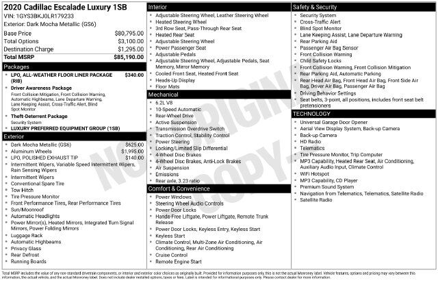 2020 Cadillac Escalade Luxury Raleigh NC