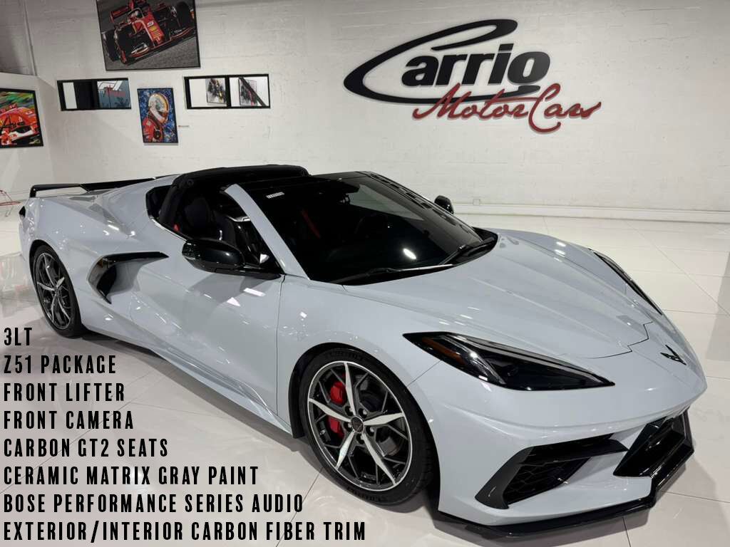 2020 Chevrolet Corvette 3LT Z51 Pack,Ceramic Matrix Gray paint,front lifter/camera,GT2 seats,carbon galore AND MUCH MORE!!