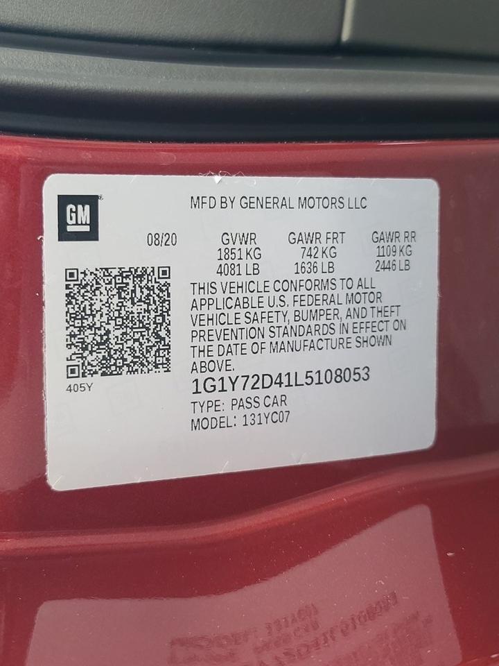 2020 Chevrolet Corvette Stingray Springfield VA