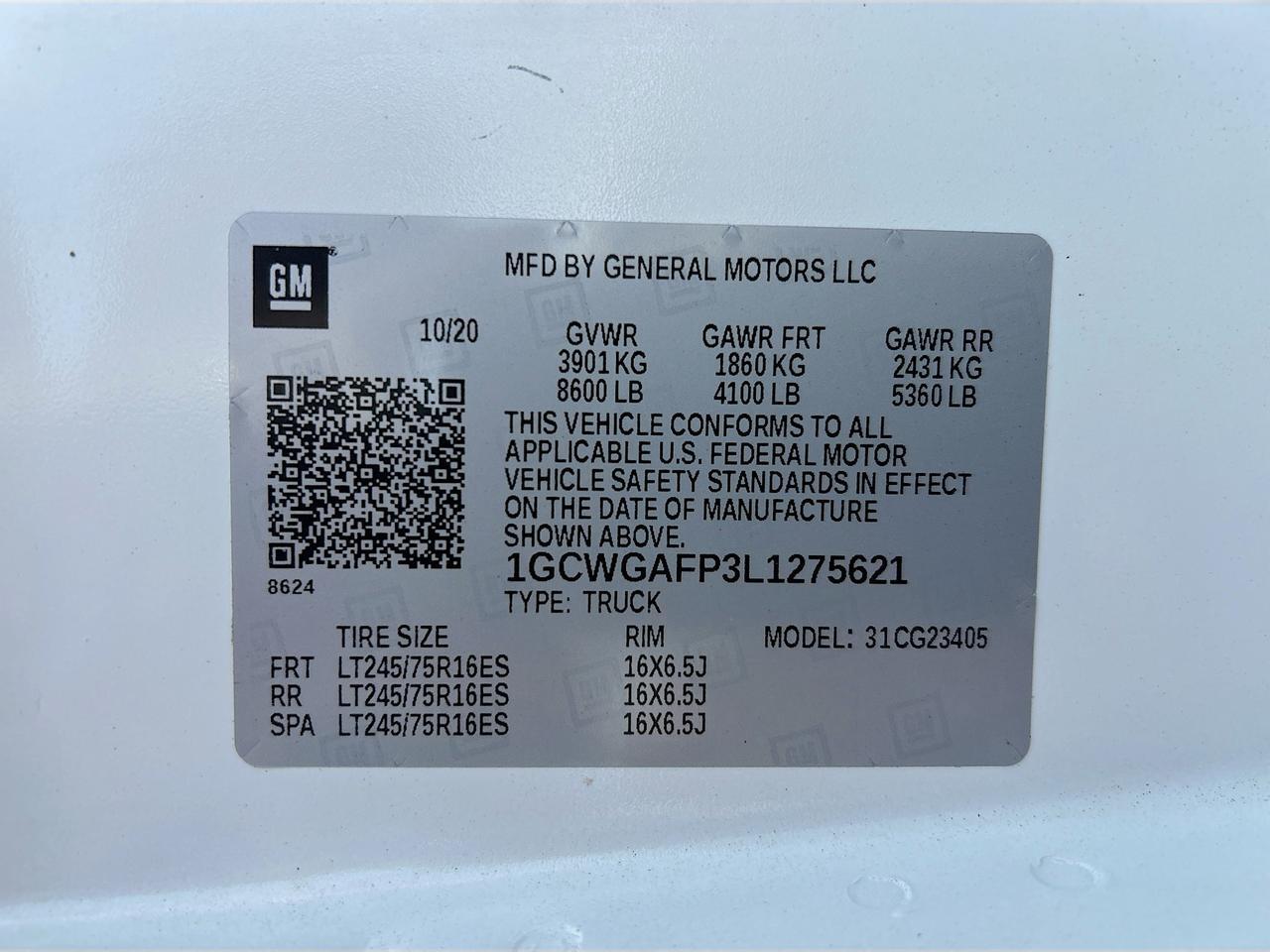 2020 Chevrolet Express Cargo Van RWD 2500 Venice FL