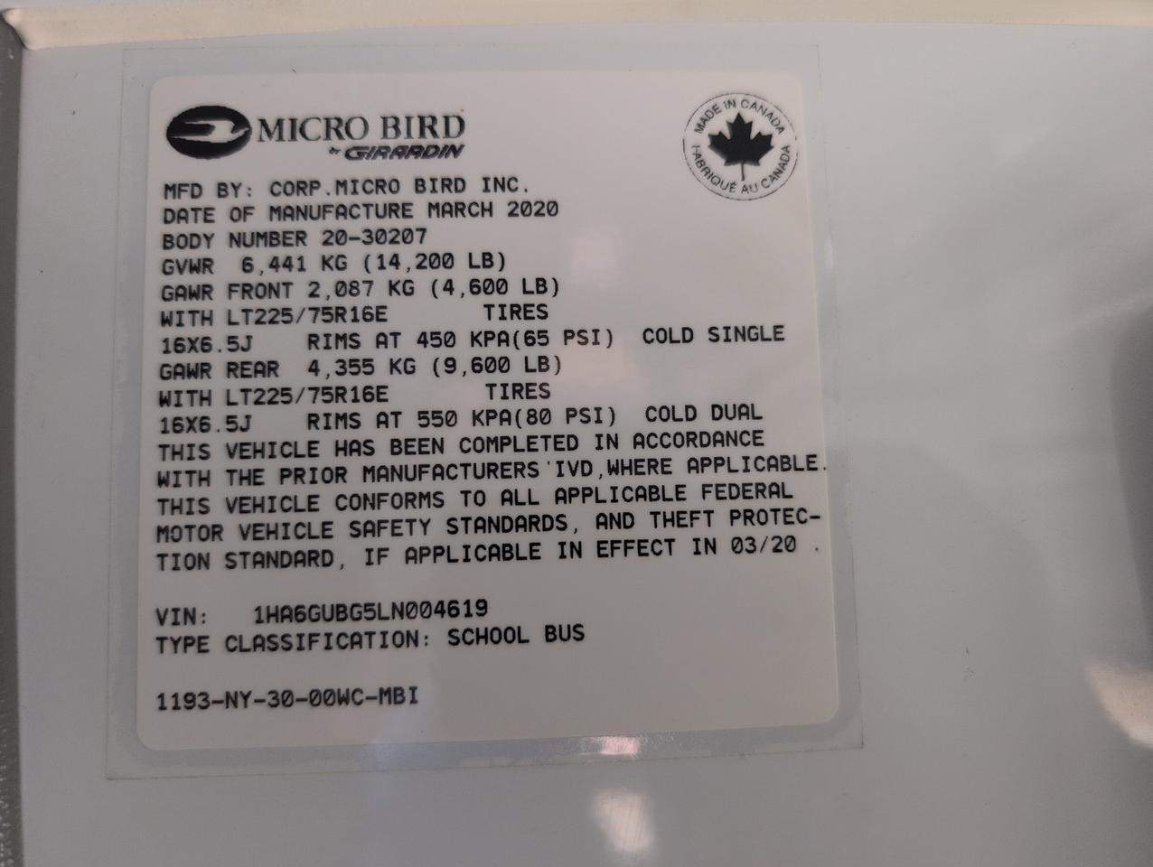 2020 Chevrolet GIRARDIN EXPRESS CUTAWAY Johnstown NY