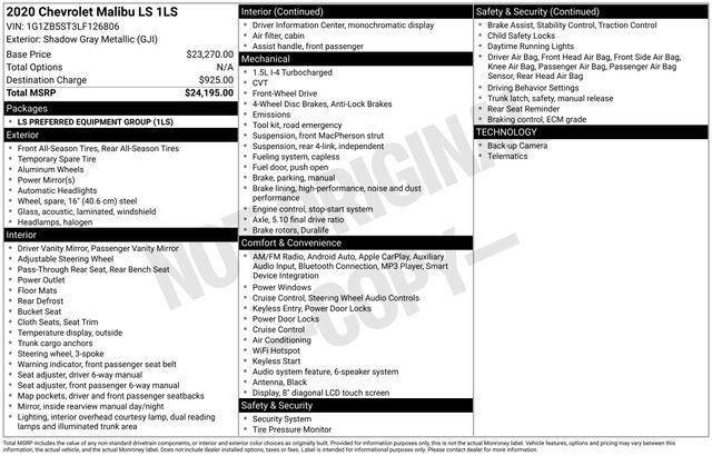 2020 Chevrolet Malibu LS Raleigh NC