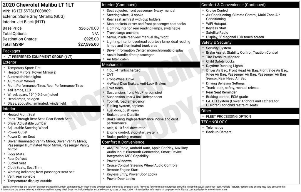 2020 Chevrolet Malibu LT Akron OH