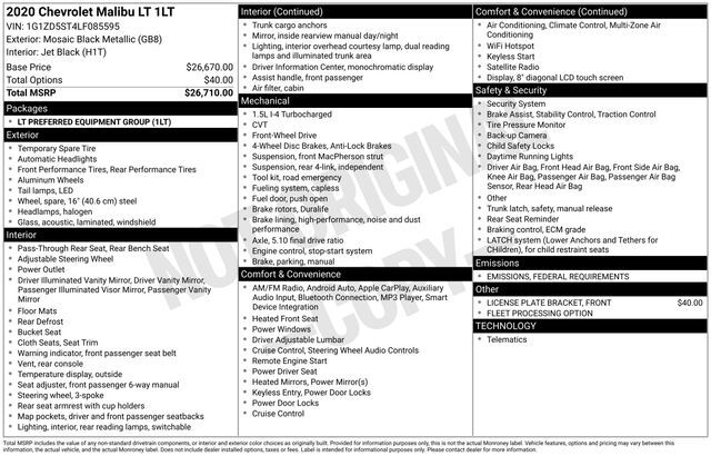 2020 Chevrolet Malibu LT Raleigh NC